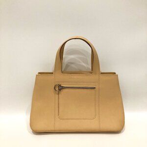 Ferragamo Gancini Beige leather Handbag Sku#85476 (gently used)